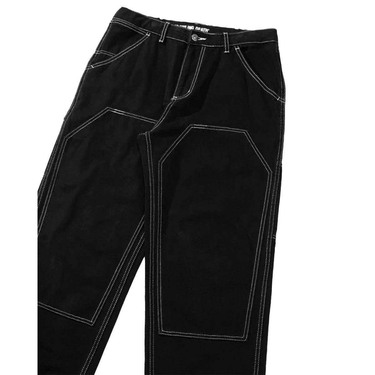 Crawling Death  - Contrast Stitch Coffin Pants Black.