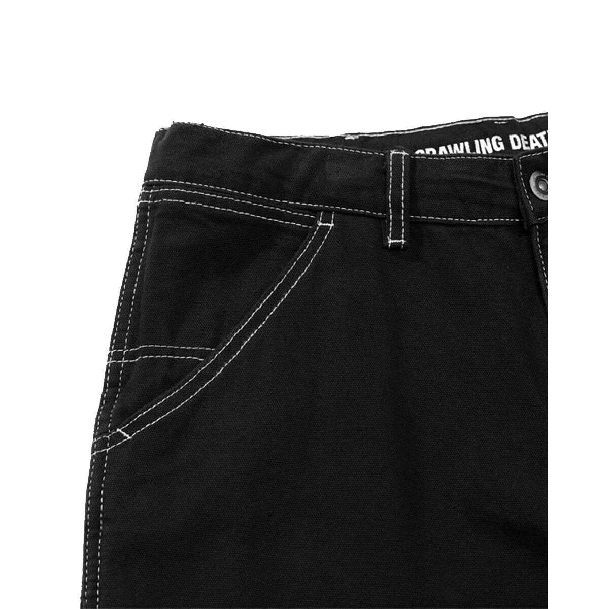 Crawling Death  - Contrast Stitch Coffin Pants Black.
