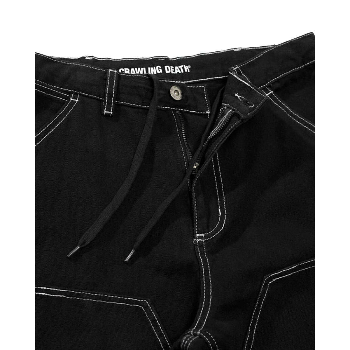 Crawling Death  - Contrast Stitch Coffin Pants Black.