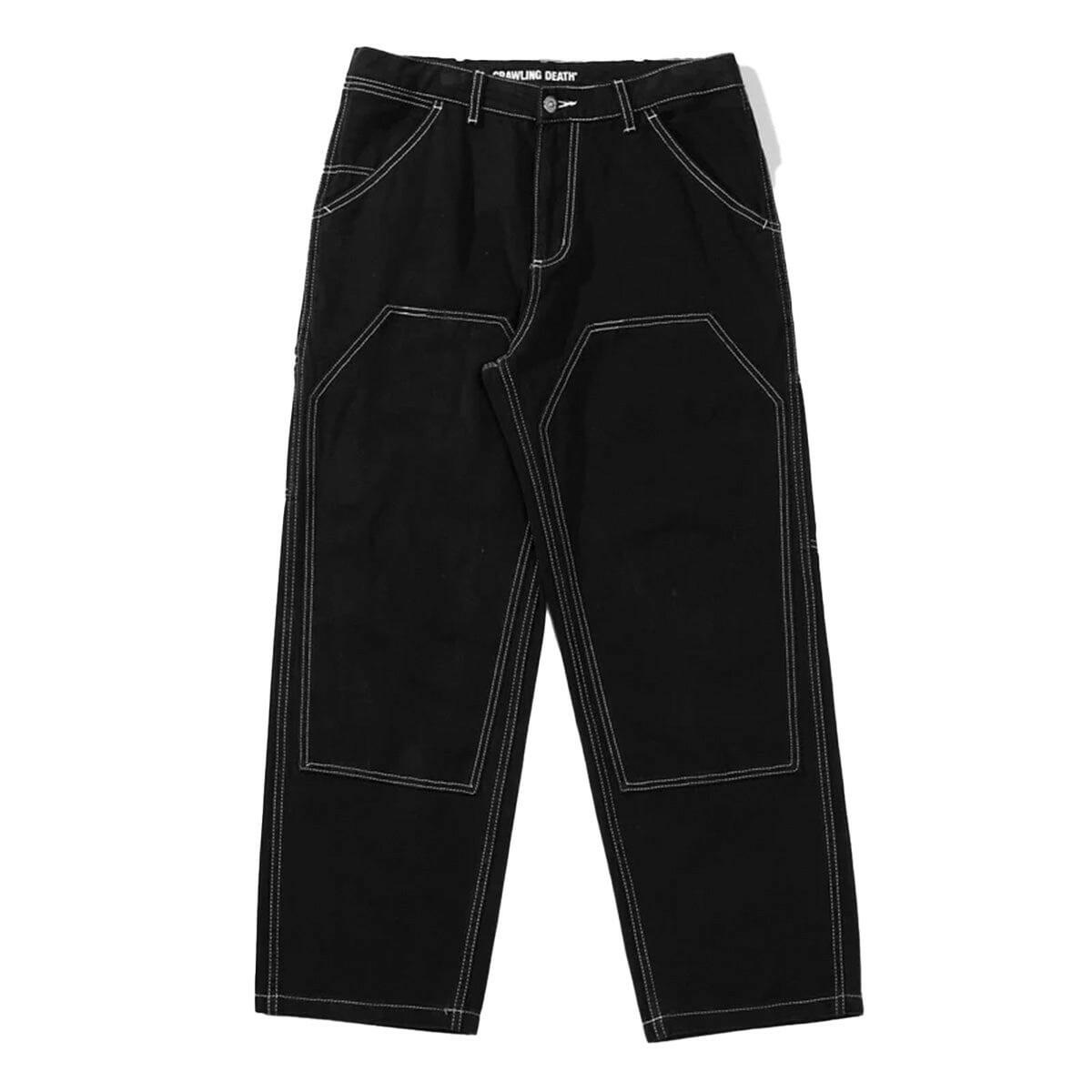 Crawling Death  - Contrast Stitch Coffin Pants Black.