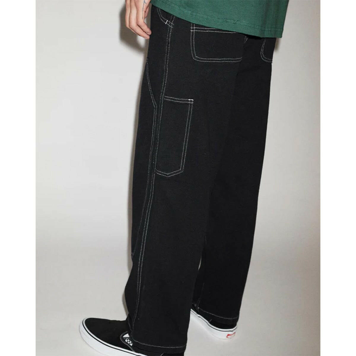 Crawling Death  - Contrast Stitch Coffin Pants Black.