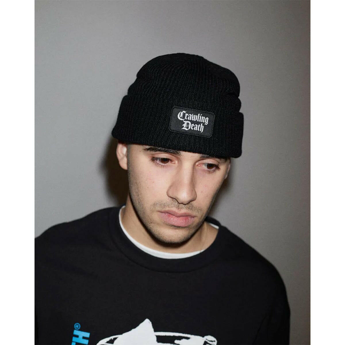 Crawling Death - Mini Patch Knit Beanie Black.
