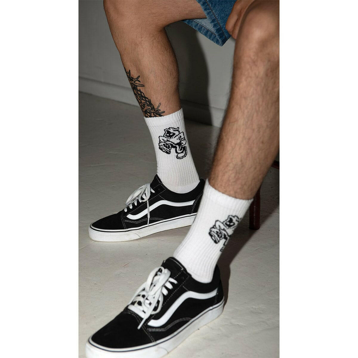 Crawling Death - Dan Coy Socks White.