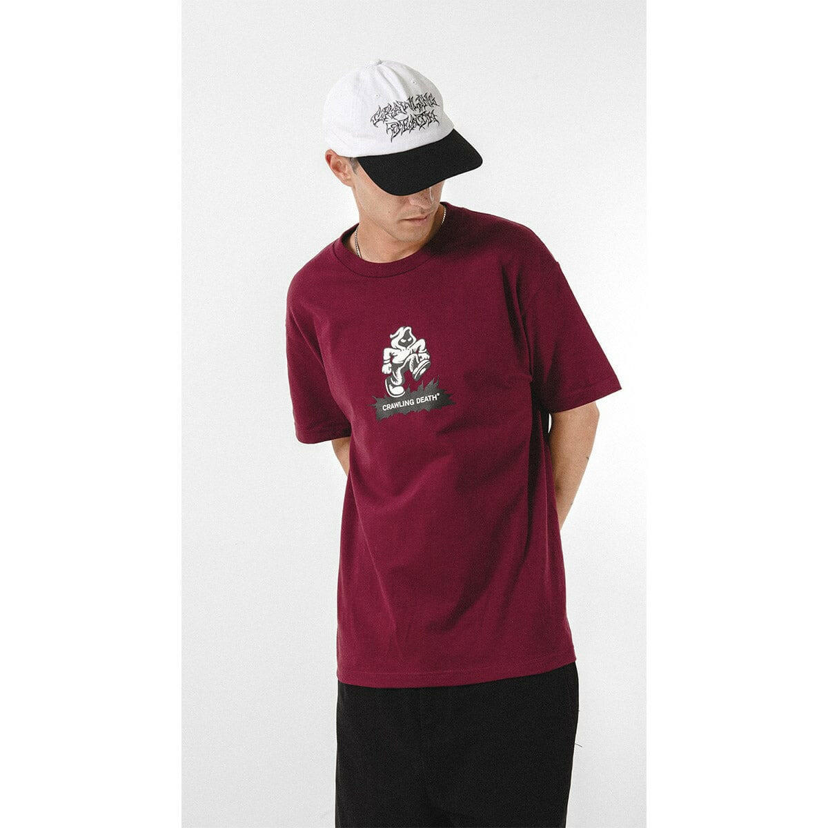 Crawling Death - Dan Coy Tee Burgundy.
