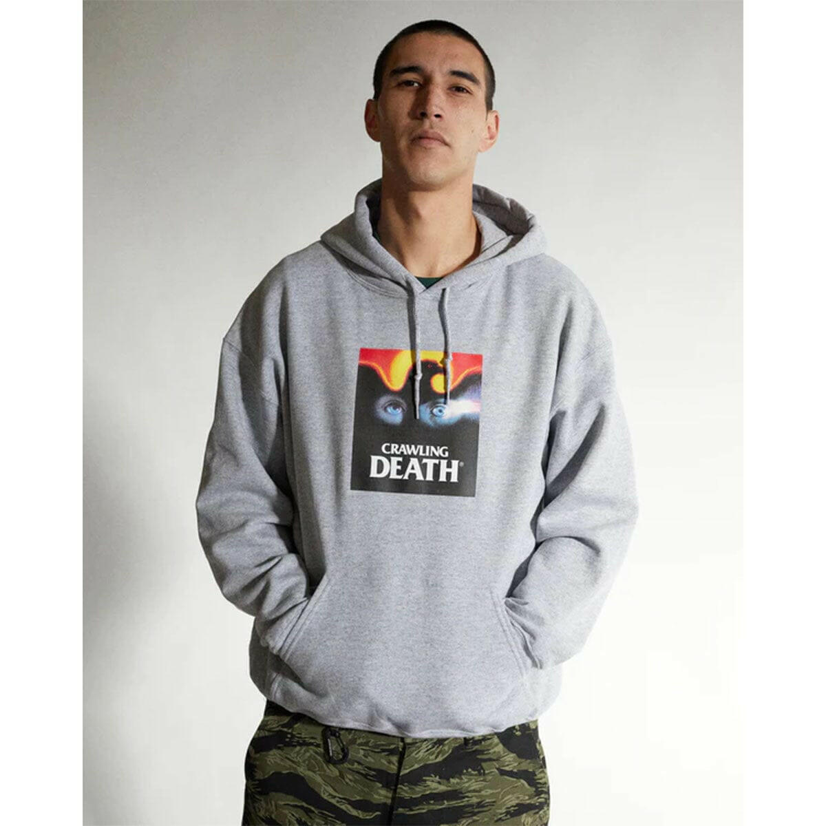 Crawling Death - Eagle Eyes Heavyweight Hoodie Grey.