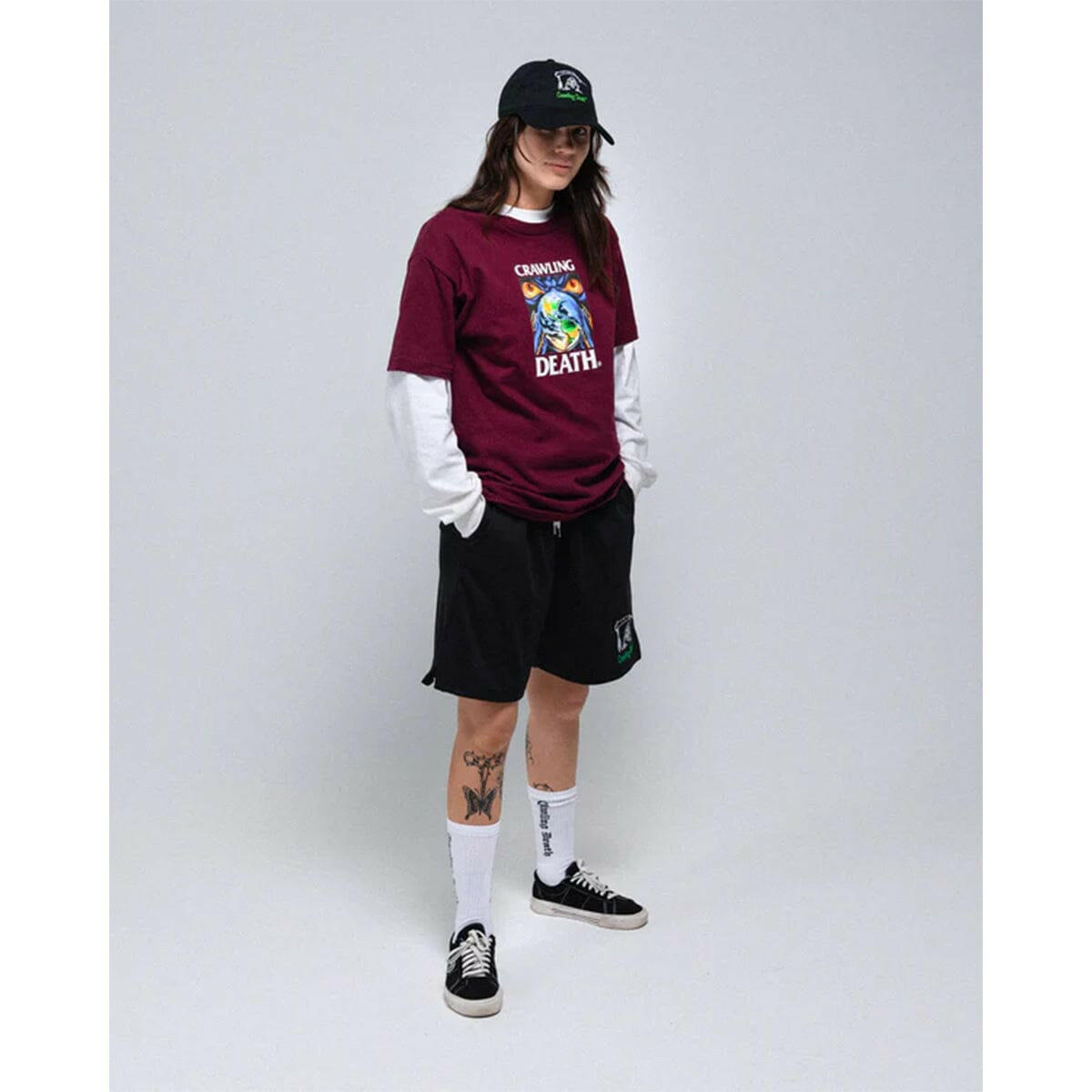 Crawling Death - Earth Control Tee Burgundy.
