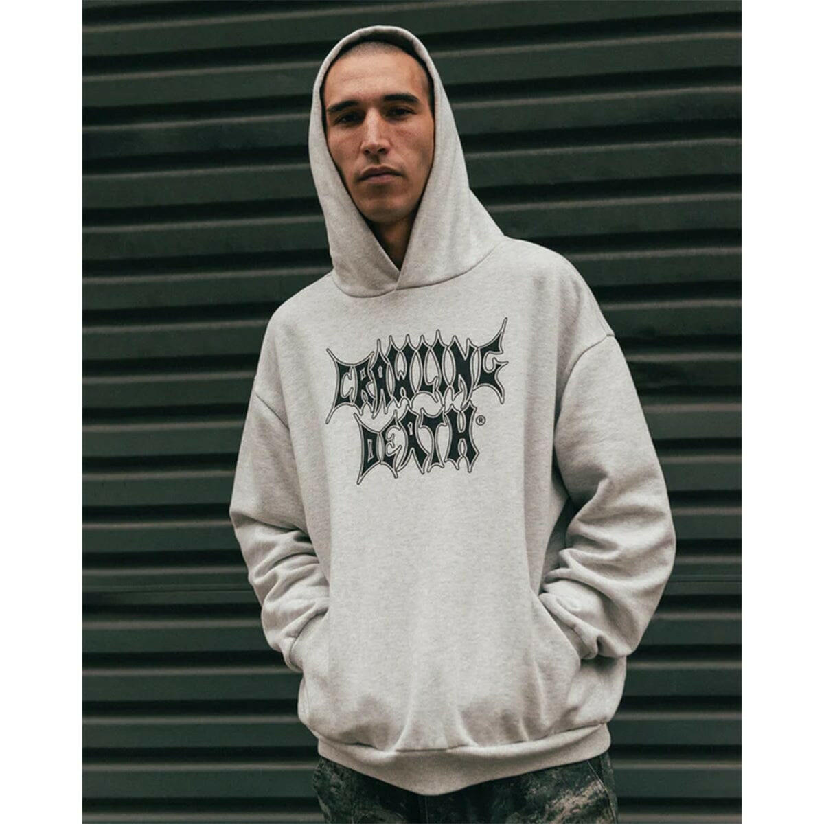 Crawling Death - Metal Outline Hoodie Grey.
