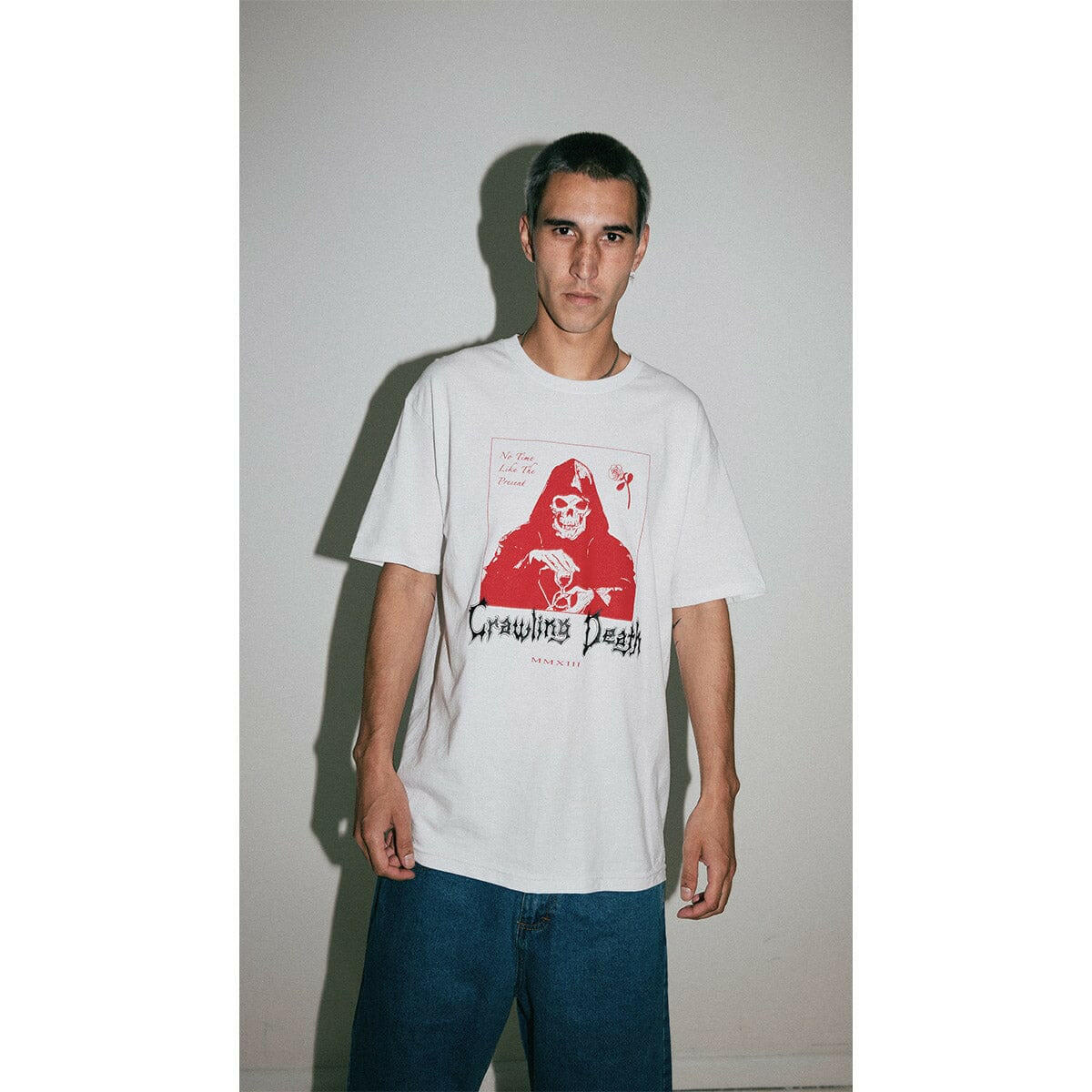 Crawling Death - No Time Reaper Tee White.