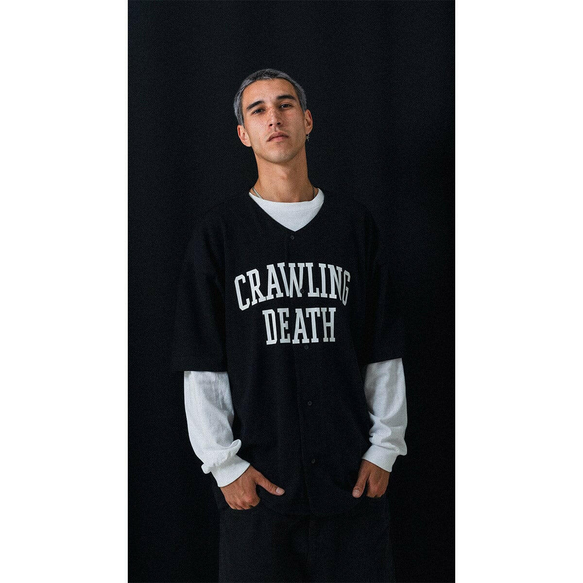 Crawling Death - Since Thirteen Baseball Jersey Black.
