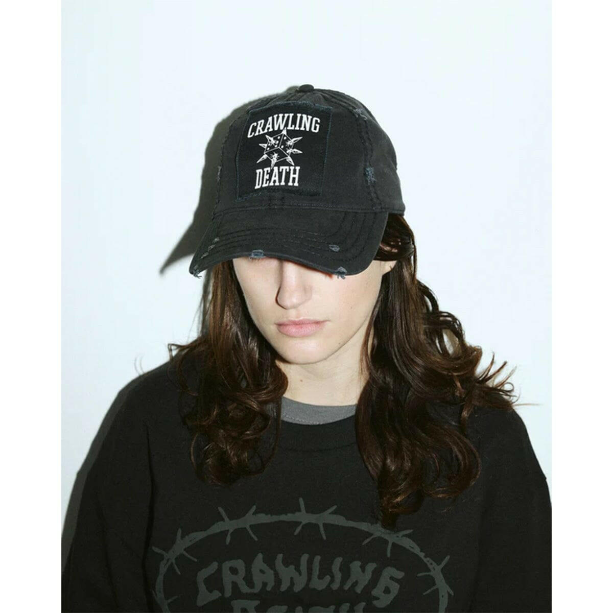 Crawling Death - Spike Dice Distressed Cap Black.