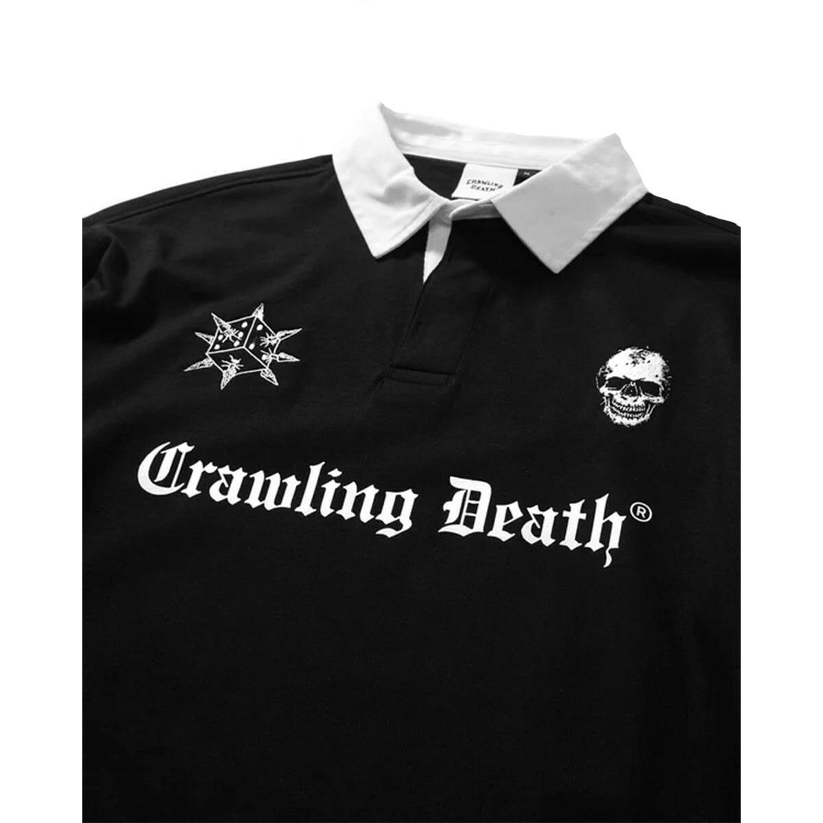 Crawling Death - Spike Dice Rugby Shirt Black.