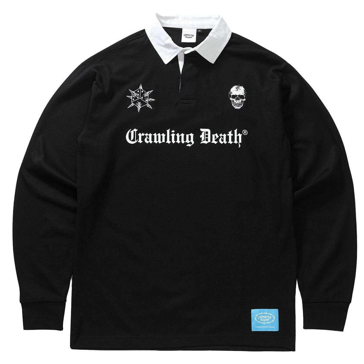 Crawling Death - Spike Dice Rugby Shirt Black.