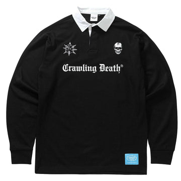 Crawling Death - Spike Dice Rugby Shirt Black.