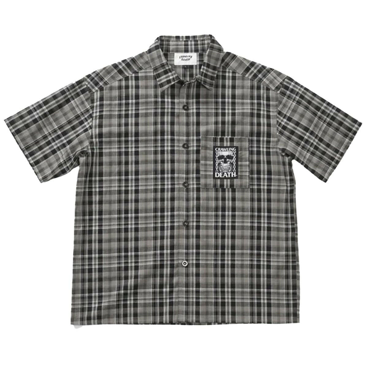 Crawling Death - TV Skull Check Shirt Black.
