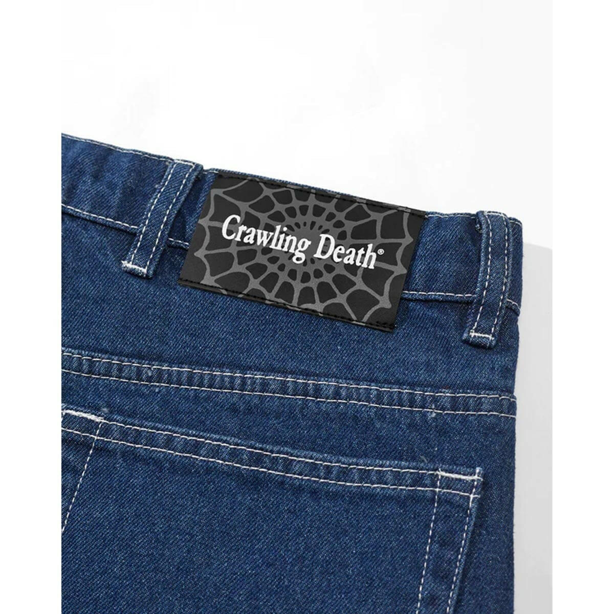 Crawling Death  - Web Denim Jeans Blue.