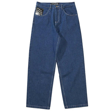 Crawling Death  - Web Denim Jeans Blue.