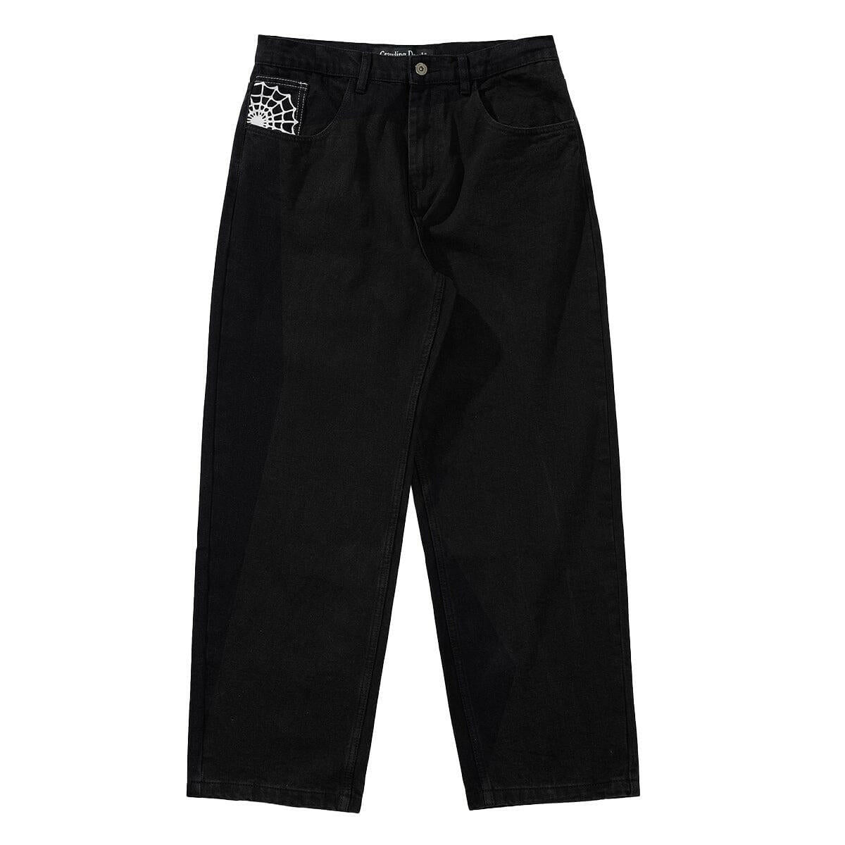 Crawling Death  - Web Denim Jeans Black.