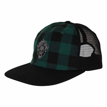 Creature Bonehead Flame Trucker Green Flannel