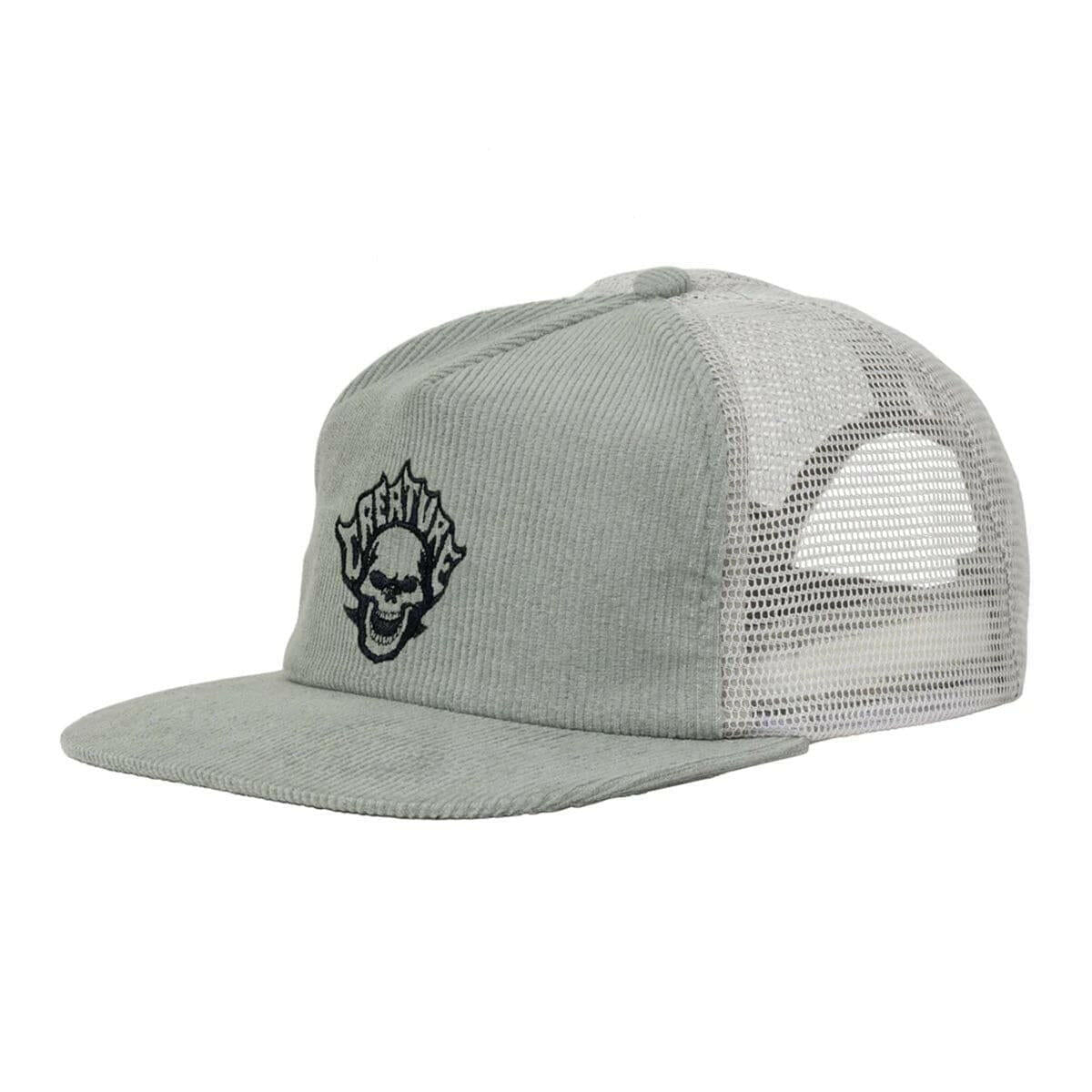 Creature - Bonehead Flame Mesh Trucker Grey.