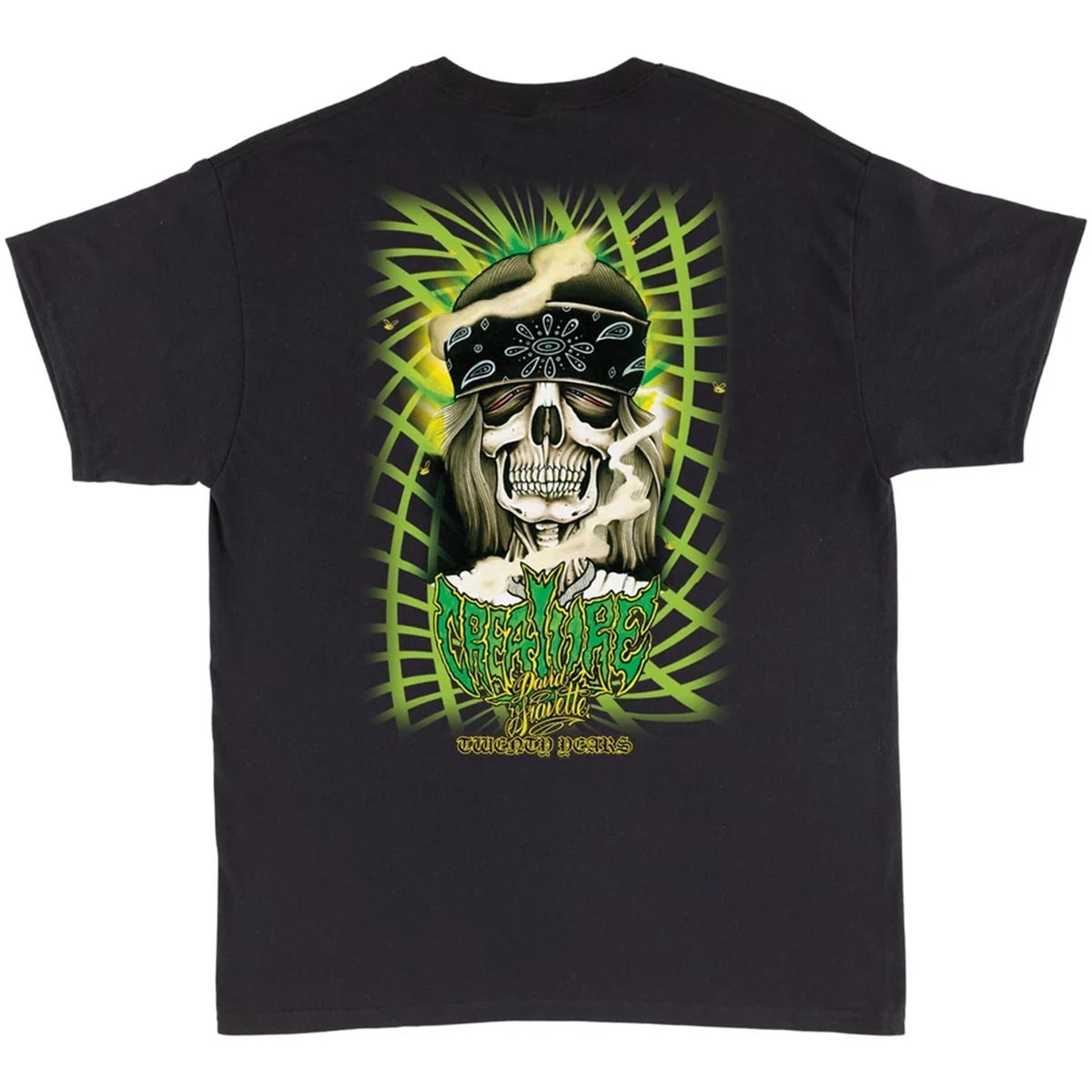 Creature Gravette Hippie Skull Pocket Tee Black Back