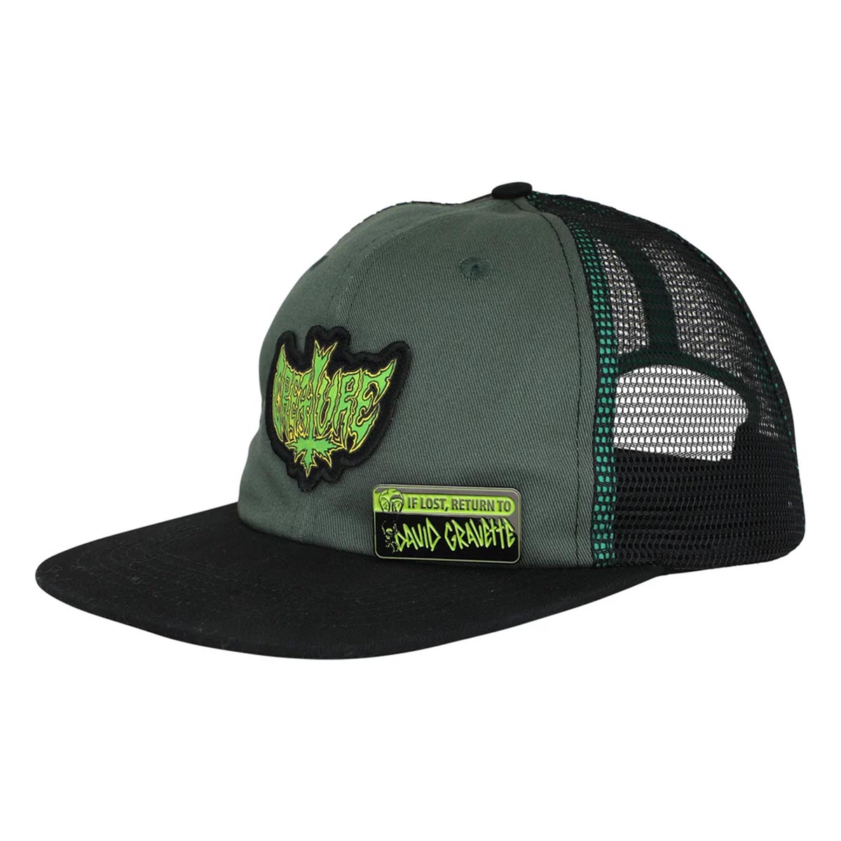 Creature - Gravette Hippie Skull Trucker Green/Black Side