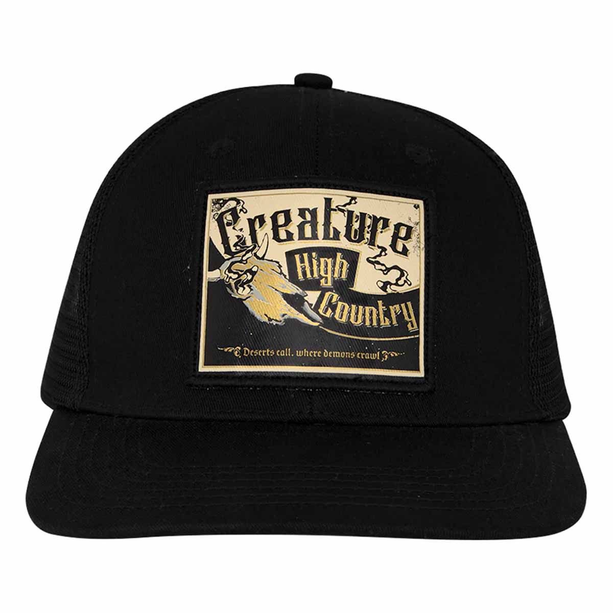 Creature High Country Trucker Hat Black Front