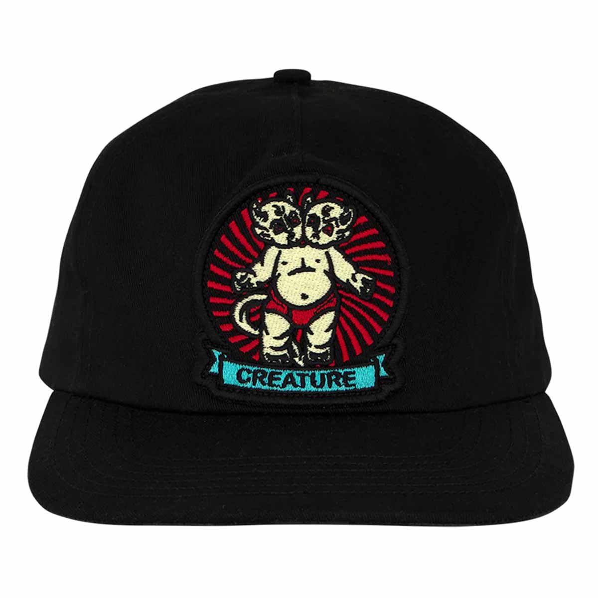 Creature Sideshow Snapback Hat Black Front