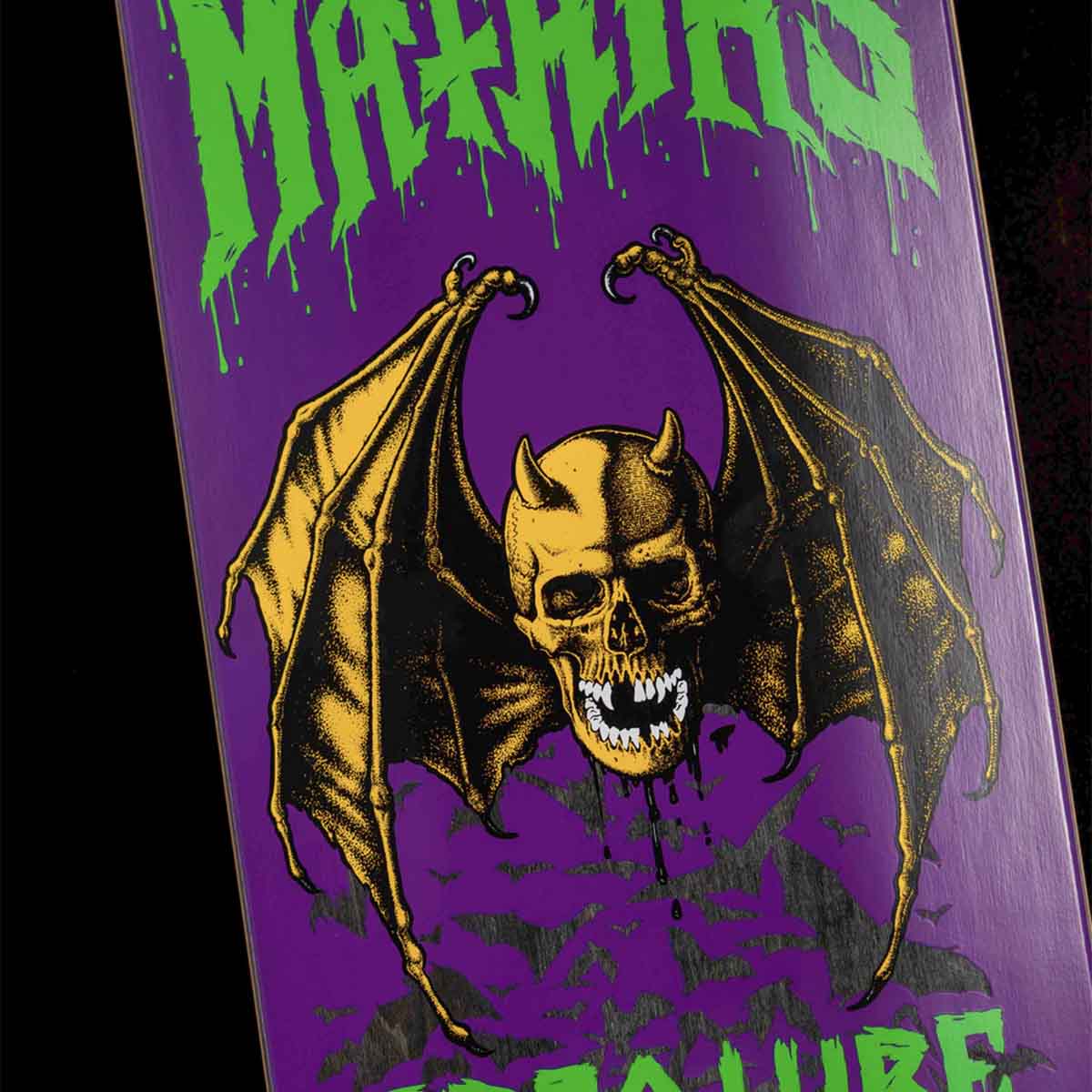 Creature Mathias Torres Skull Bat 8.51 Skateboard Deck Detail