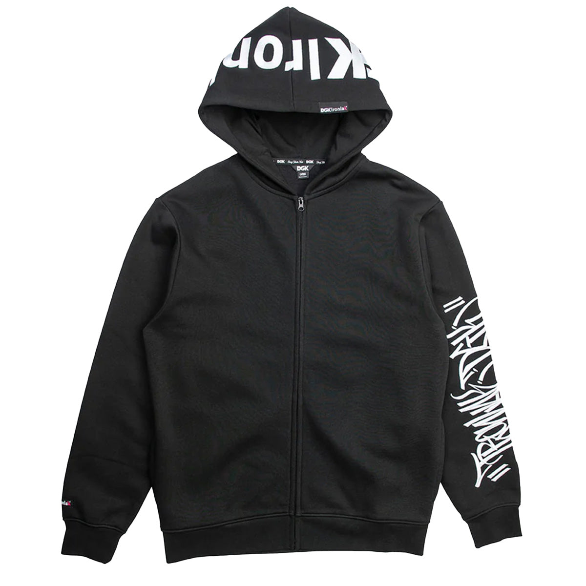 DGK Ironlak Tag Zip Up Hoodie Black Front