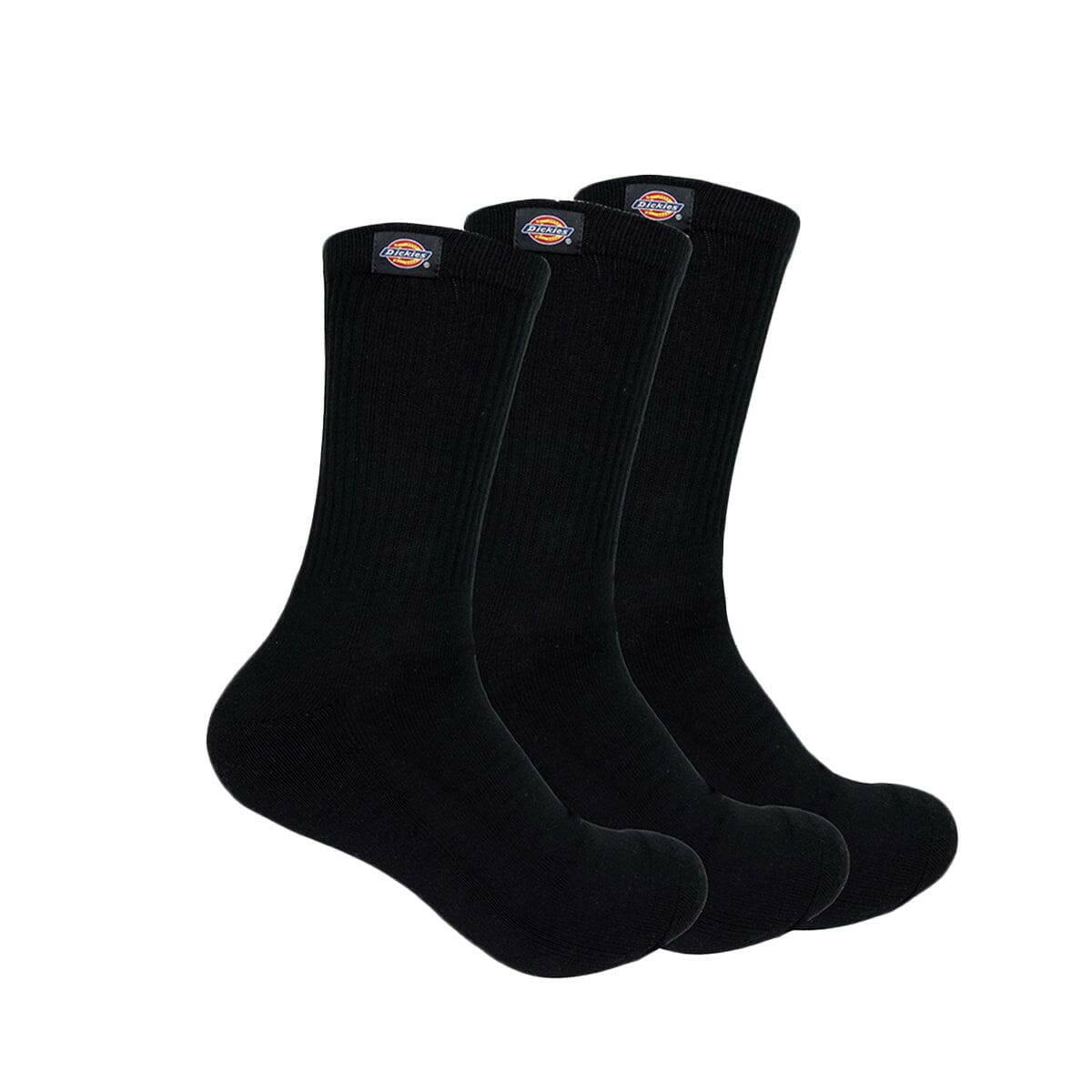 Dickies - Classic Label Crew Socks 3 Pack Black.