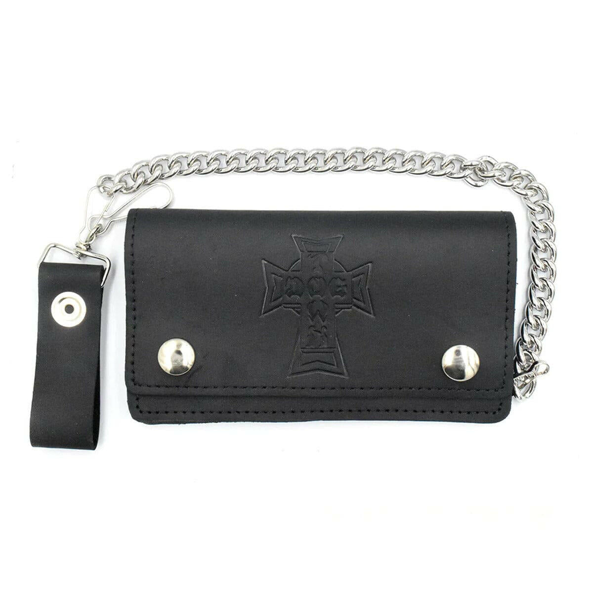 Dogtown - Leather Chain Vintage Cross Logo Wallet Black.