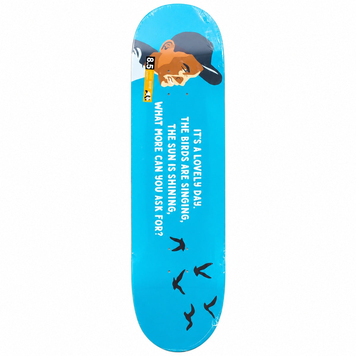 Enjoi Ben Raemers Lovely Day blue 8.5 skateboard deck graphic side flat lay