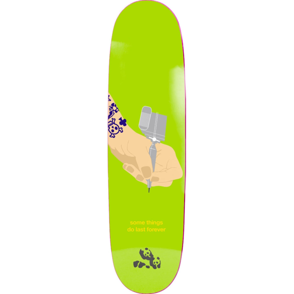 Enjoi Ryan Townley Tattoo 8.375 Skateboard Deck Lime Green - front/graphic view