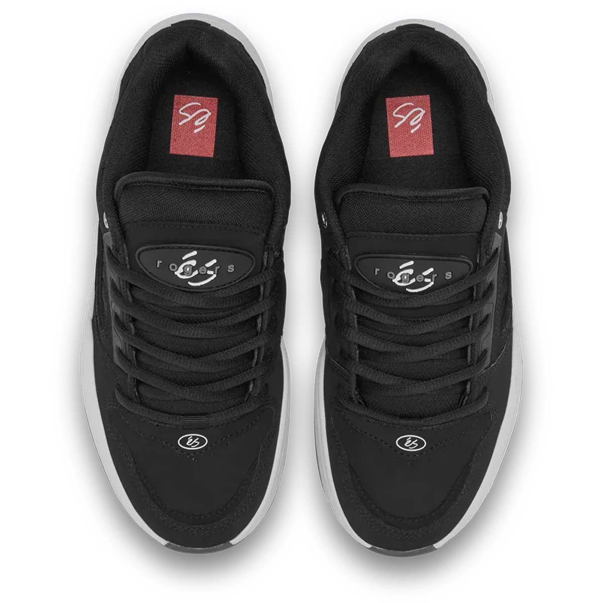 éS TJ Rogers Shoes Black/White/Grey Top