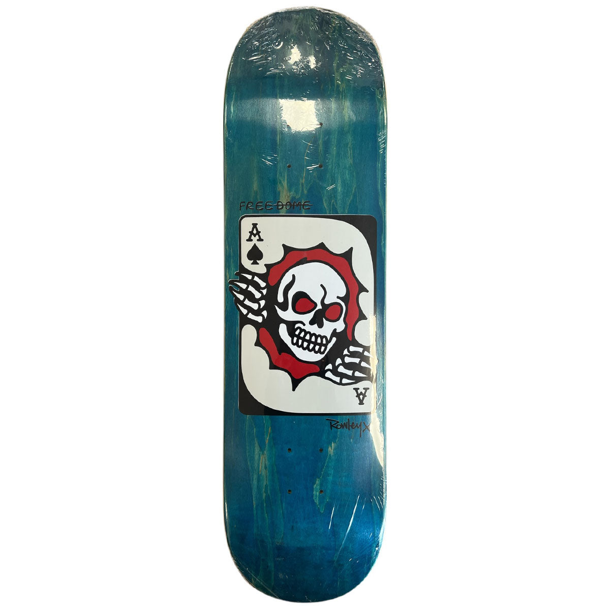Free Dome - Geoff Rowley Ace Teal 8.5 Skateboard Deck.