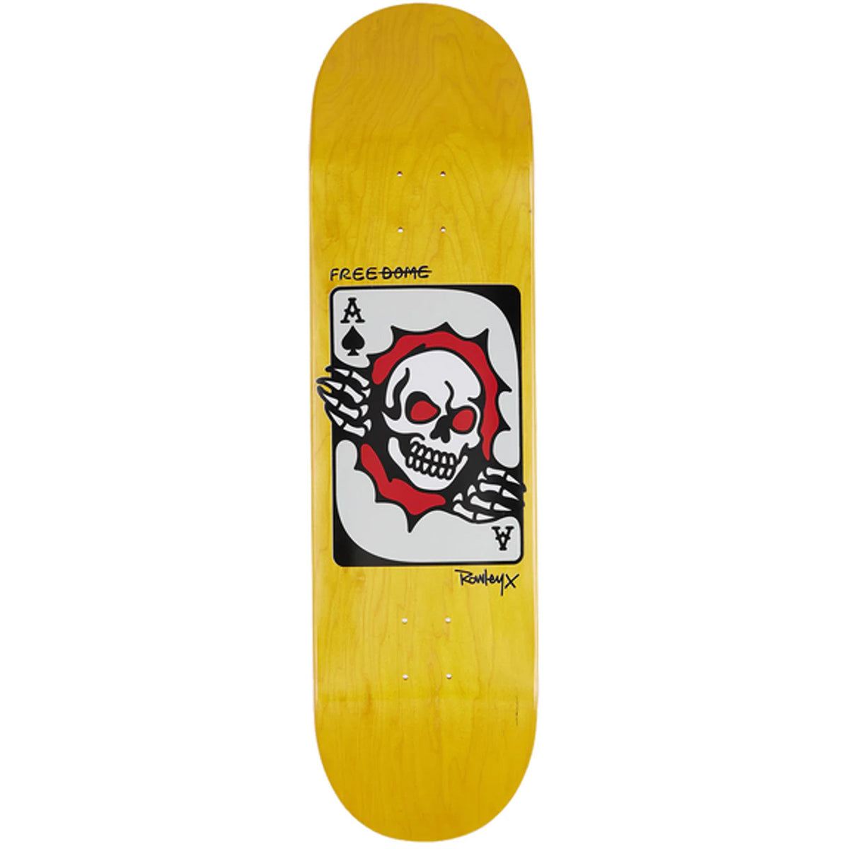 Free Dome - Geoff Rowley Ace Yellow 8.5 Skateboard Deck.