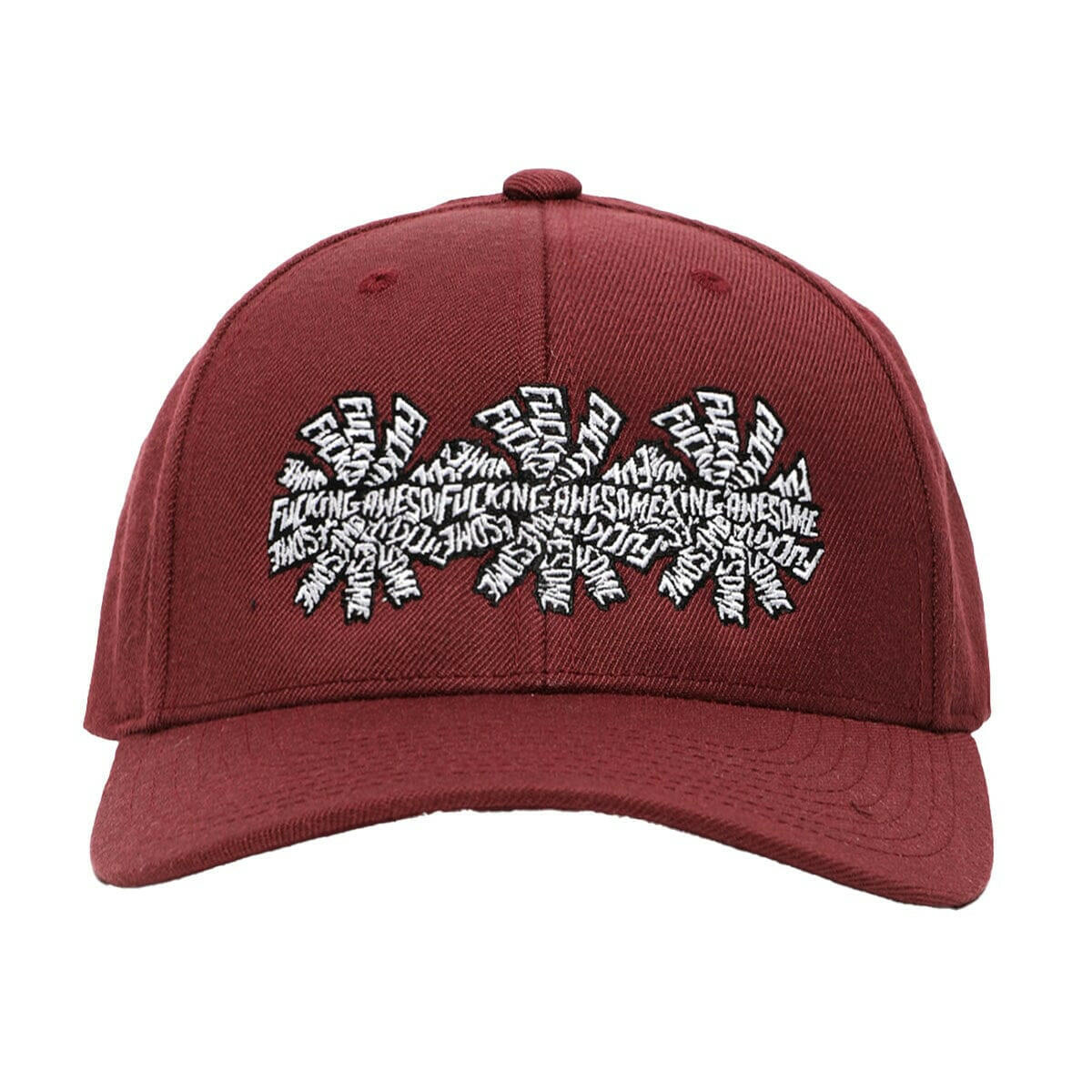 Fucking Awesome - 3 Spiral Embroidered Snapback Maroon.