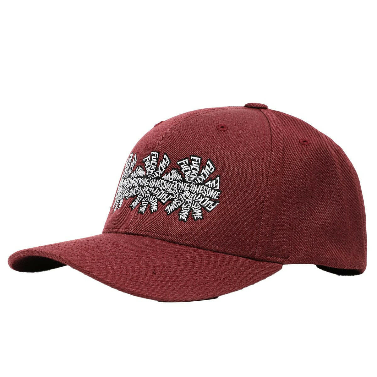 Fucking Awesome - 3 Spiral Embroidered Snapback Maroon.