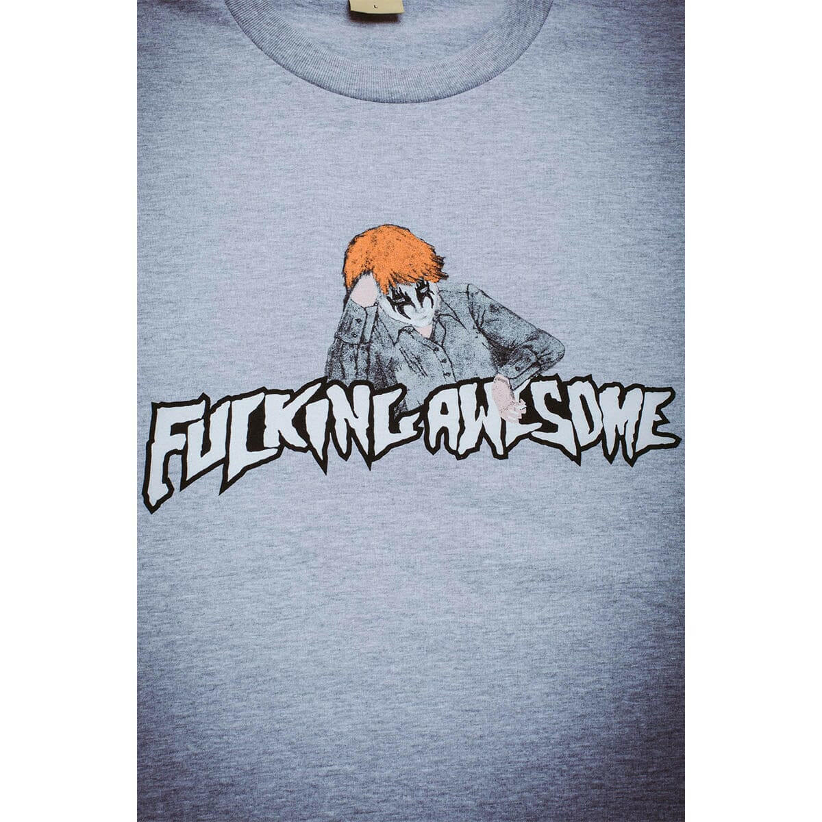 Fucking Awesome - Aidan Painting Stamp Logo Tee Heather Grey.