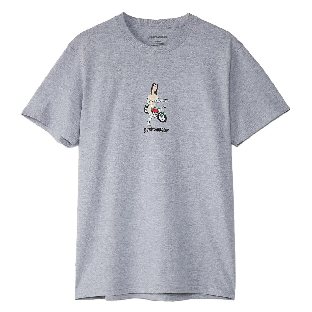 Fucking Awesome - Bike Girl Tee Heather Grey.