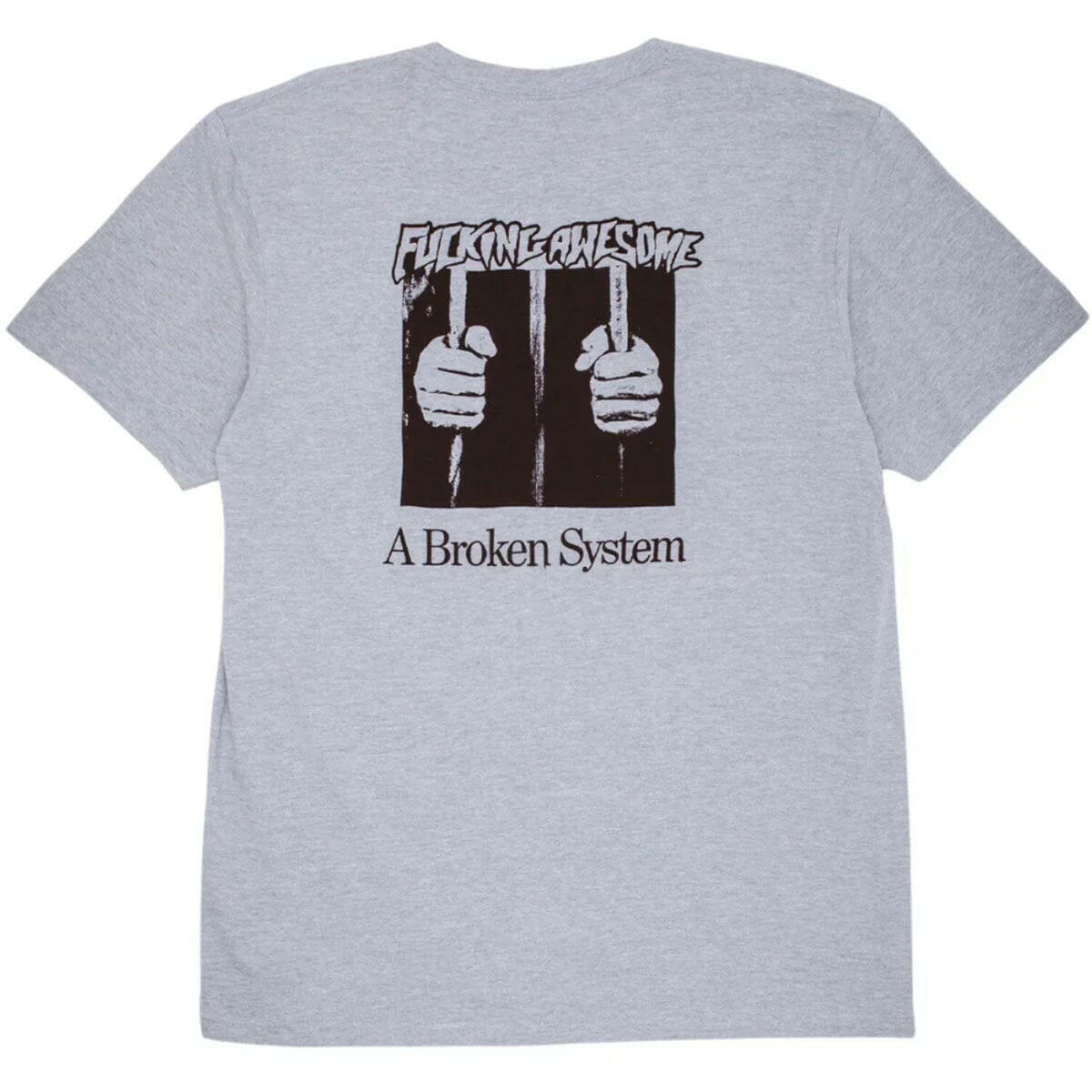 Fucking Awesome - A Broken System Tee Heather Grey.