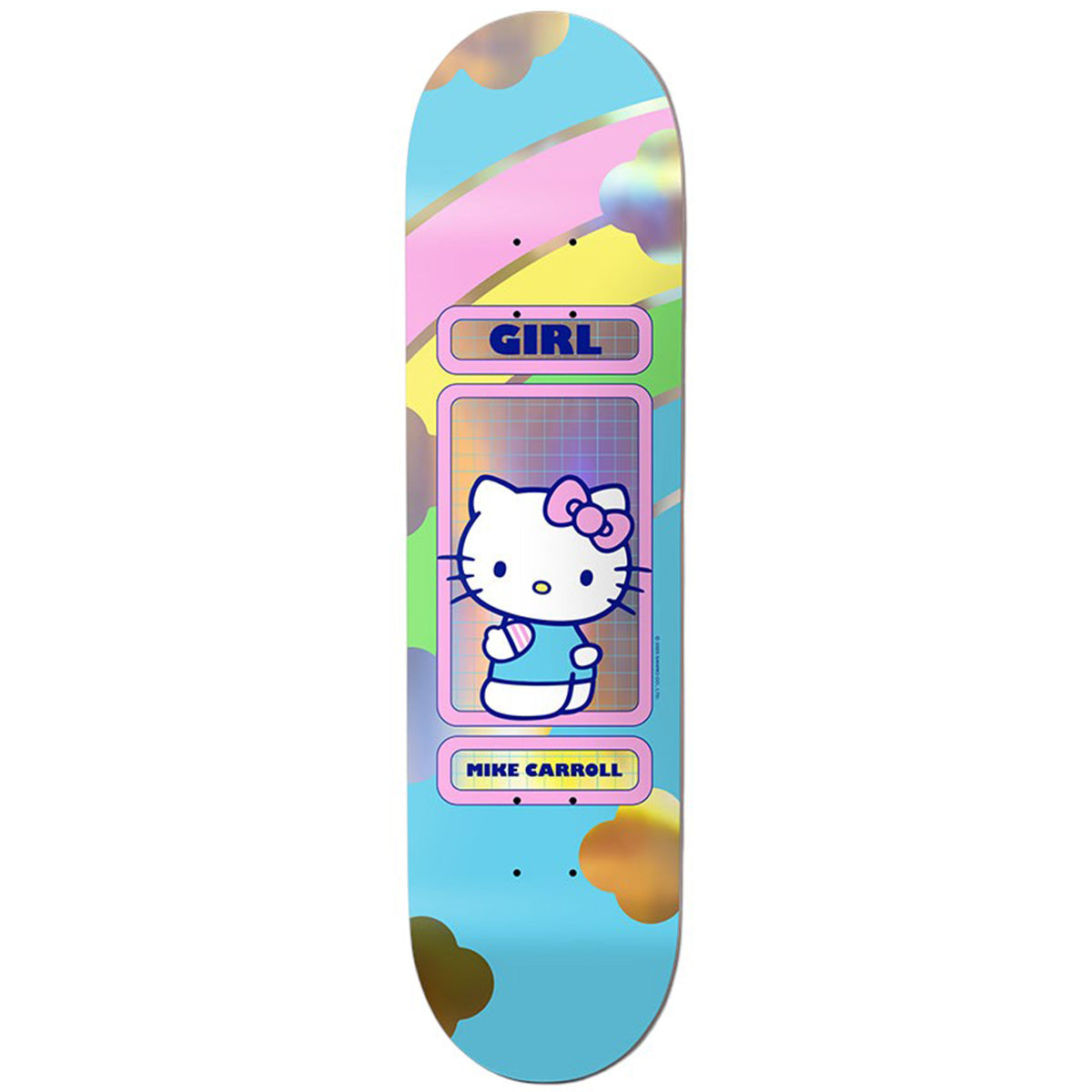 Girl Mike Carroll Hello Kitty & Friends Rainbow Blind Bag 8.5 Skateboard Deck Gold Foil