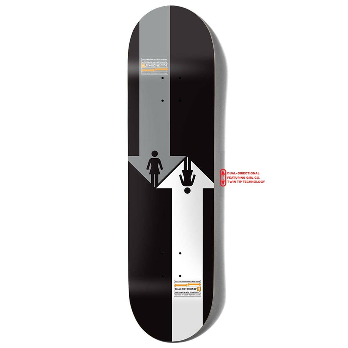 Girl - Rick McCrank OG Black White Twin 8.0 Skateboard Deck.