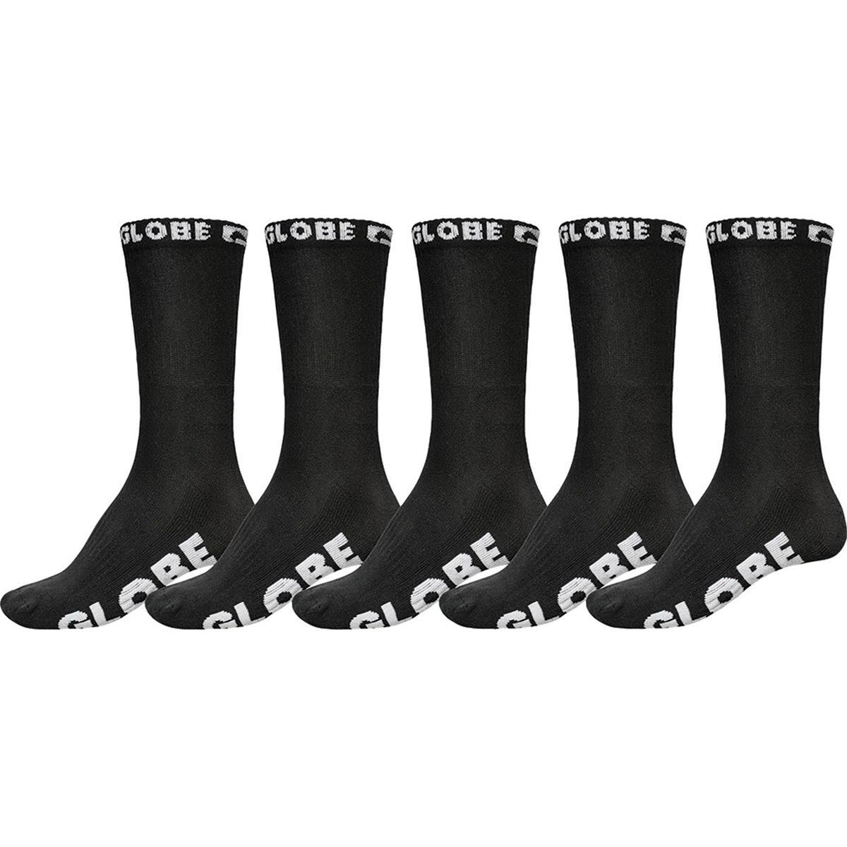 Globe Blackout Socks Black 5 Pack