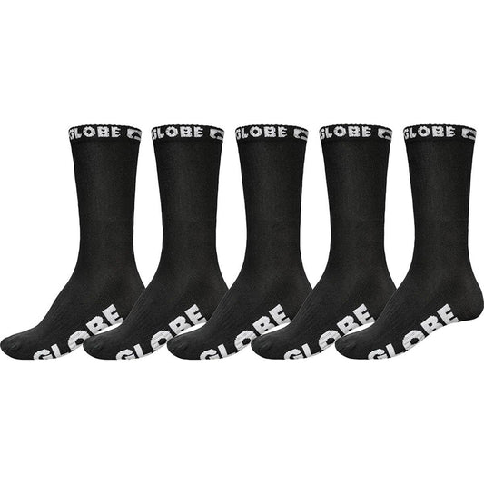 Globe Blackout Socks Black 5 Pack