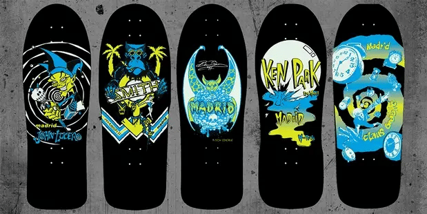 Madrid - Claus Grabke Retro Glow 10.75 Skateboard Deck.