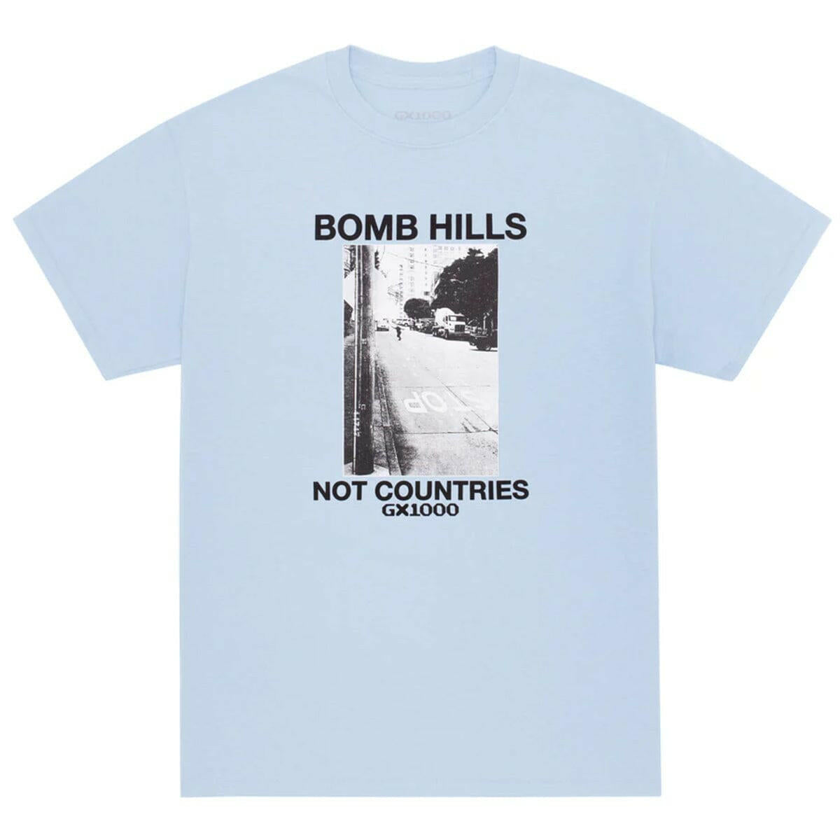 GX1000 - Bomb Hills Not Countries Tee Powder Blue.