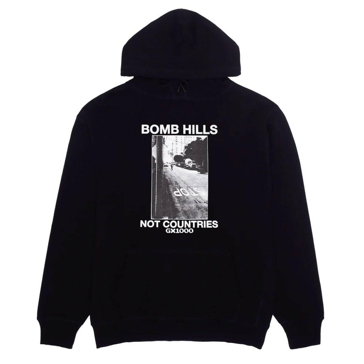 GX1000 - Bomb Hills Not Countries Hoodie Black/White.