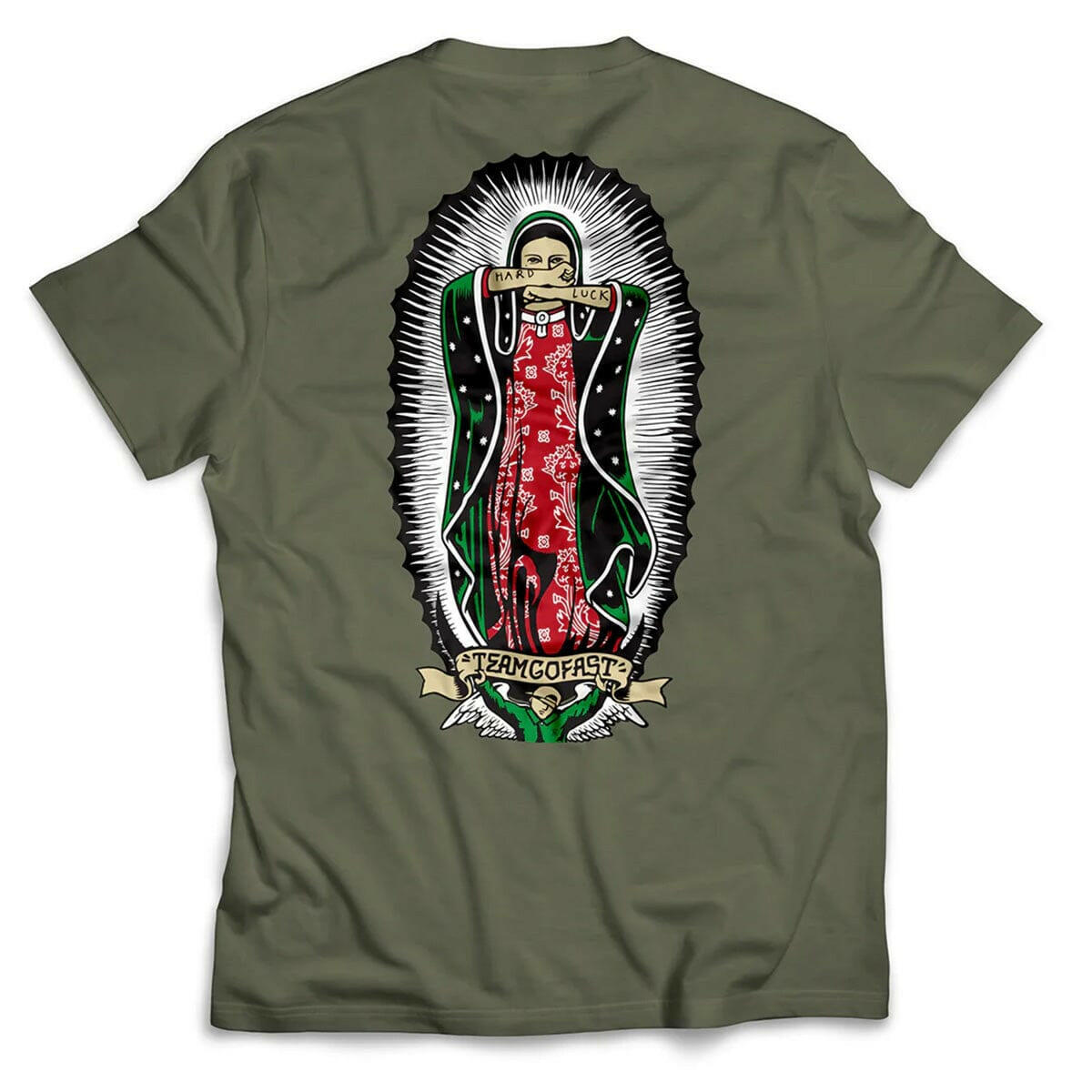 Hard Luck - Lady G Bandera Tee Military Green.