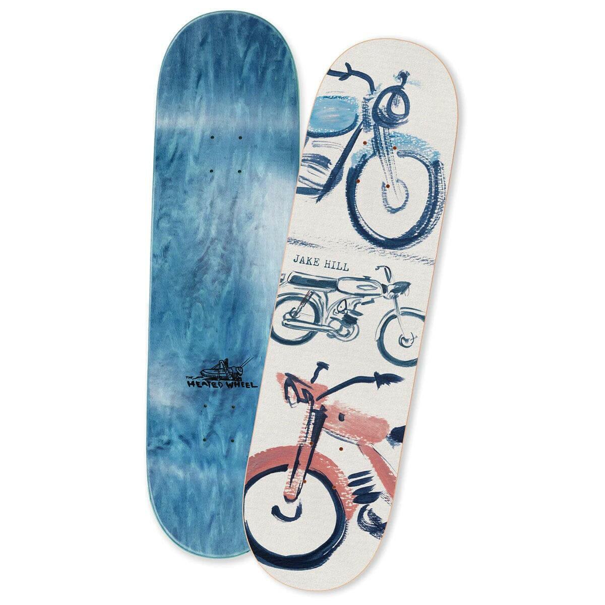 スケートボード Heated wheel Jake hill 8.5 The Heated Wheel Jake Hill Motorbike Skateboard Deck 8.5